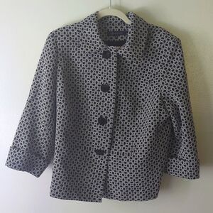 Anne Klein 16W Black & White Design Blazer